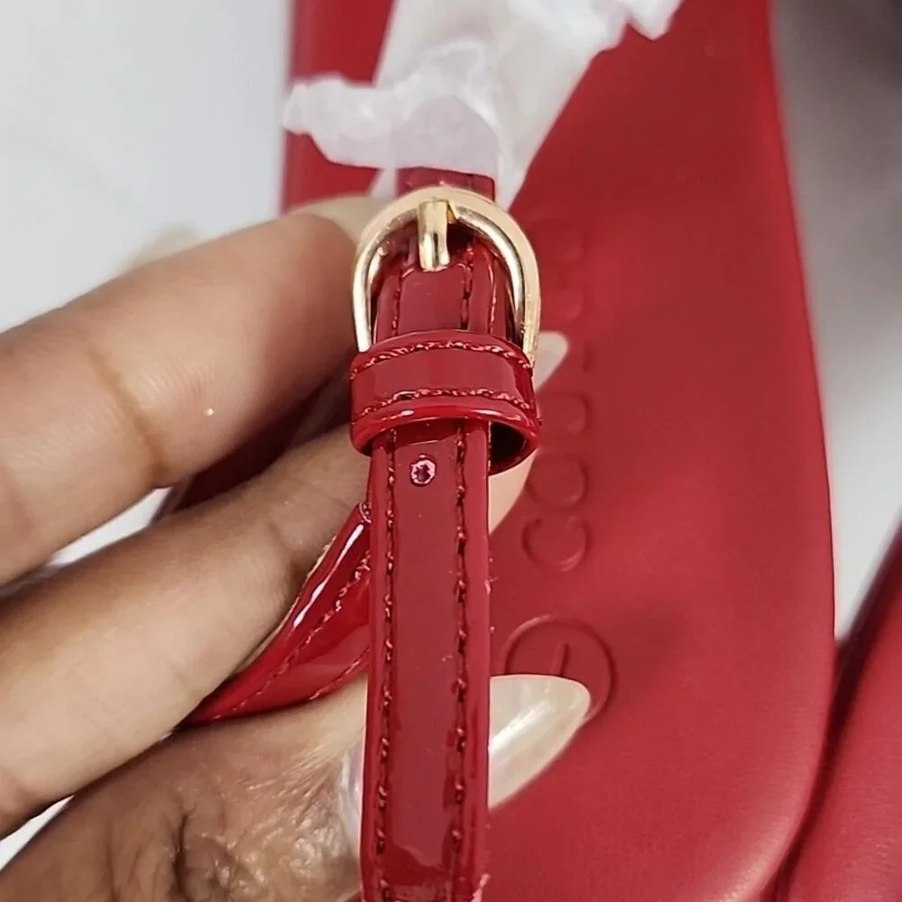 NWOT Coutgo Women's Red Pointed Sling Back Kitten Heels , Size 7 - Picture 6 of 8